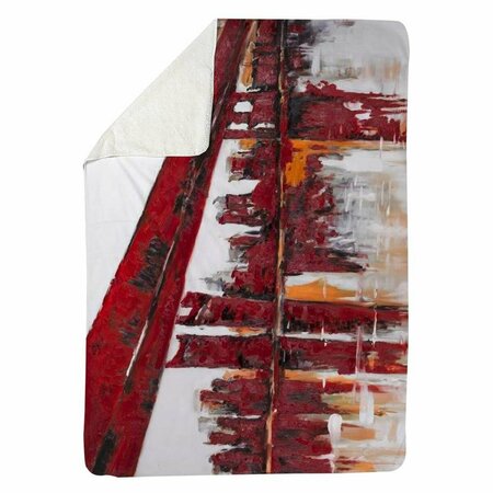 BEGIN HOME DECOR 60 x 80 in. Red Bridge-Sherpa Fleece Blanket 5545-6080-CI195